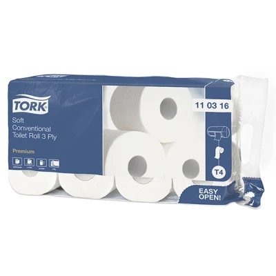 Image of Tork 3 ply toilet paper suitable for T4 dispenser (8 pack)