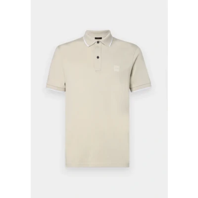 Image of BOSS Passertip Polo shirt, Men&#039;s, Size: Large, Light beige