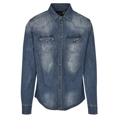 Image of Brandit Herren Riley Denimshirt Shirt blue, Men&#039;s, Size: Small, Blue