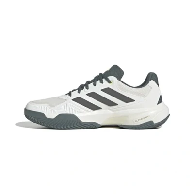 Image of adidas Men&#039;s Courtjam Control 3 Clay Tennis Shoes, Off White Core Black Aurora Ivy, 12 UK