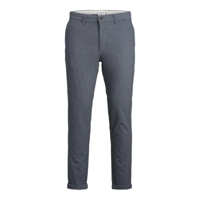 Image of JACK &amp; JONES Male Chino Trousers Slim Fit Trousers, Faded Denim, 33W / 32L