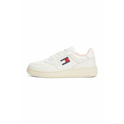 Image of Tommy Jeans Retro Basket Trainers, Women&#039;s, Size: 6, Delicate pink shoes