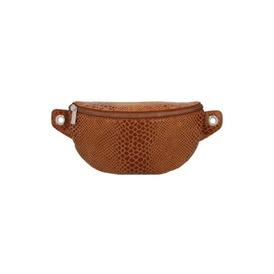 Image of Gusti Rosamonde Bum Bag Leather Belt Festival Handbag Genuine Leather, Brown snake, Onesize