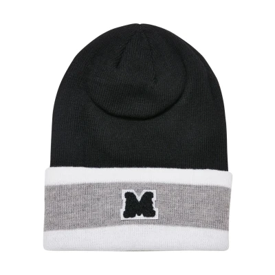 Image of Urban Classics Beanie, Men&#039;s, Size: One Size, Black/heathergrey/white