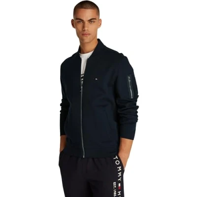 Image of Tommy Hilfiger Essential Intechno Baseball Bomber Jacket, Men&#039;s, Size: Small, Desert sky