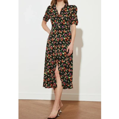 Image of Trendyol Dress Pink Shirt Dress, Black, 36