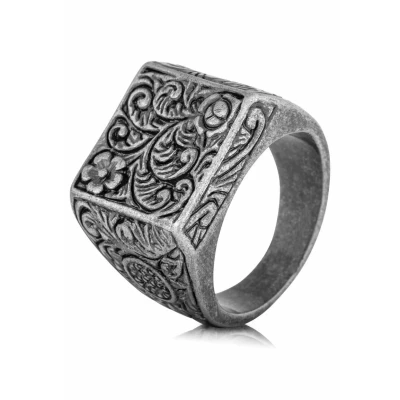 Image of Akitsune Floris Ring, Men&#039;s, Size: 65, Antique silver