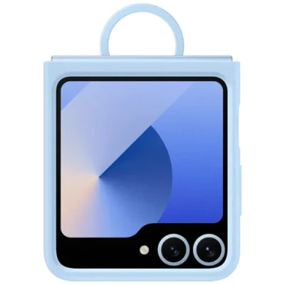 Image of Samsung Silicone Back Cover with Ring Blue Galaxy Z Flip 6