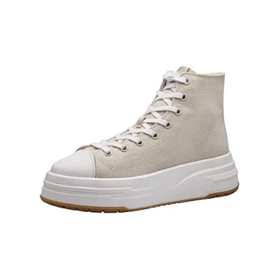 Image of Tamaris Hightop trainers, Women&#039;s, Size: 8, Ivory Imitation leather/ textile
