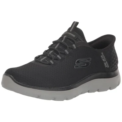 Image of Skechers Wide Fit Summits Trainers, Men&#039;s, Size: 9, Black Polyester