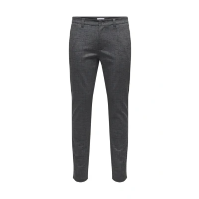 Image of ONLY &amp; SONS Male Chino Trousers ONSMARK Slim Fit Trousers, Demitasse, 29W / 34L