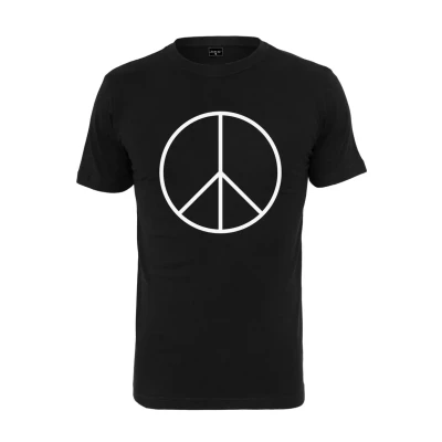 Image of Mister Tee Peace Print Tshirt, Men&#039;s, Size: XS, Black