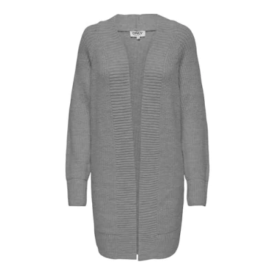 Image of ONLY Onlleise Freya OPEN Cardigan Cardigan, Women&#039;s, Size: Medium, Medium grey melange