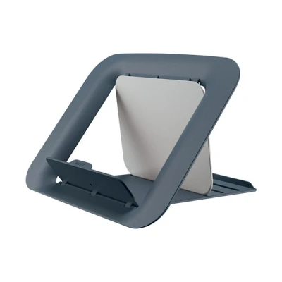 Image of Leitz Adjustable Ergonomic Laptop Stand, Desktop/Tabletop Riser Compact Holder With 4 Heights, Ergo Cosy Range, Velvet Grey, 64260089