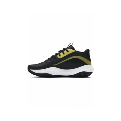 Image of Under Armour Court Performance Lockdown Basketball shoes for kids, Size: 5, Black Leather/synthetics