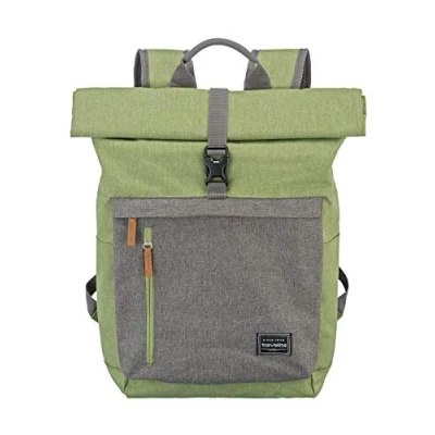 Image of travelite Unisex Basics Rollup Rucksack BACKPACK (pack of 1), Green/Grey, 60 cm/35 Liter, Casual