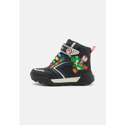 Image of Geox Super Mario BROS. Trekkyup BOY ABX Classic ankle boots for kids, Size: 6, Navy/black Imitation leather/ textile