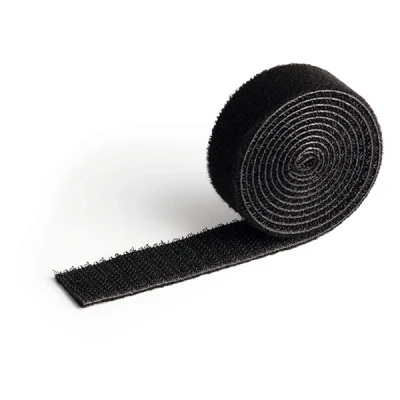 Image of Durable CAVOLINE Cable Management Hook and Loop Tie Reusable Self Gripping Tape for Quickly Bundling Tidying Cables Can be Easily Cut To RequiRed Size 1 Metre Roll in Black