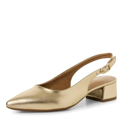 Image of Tamaris Sling Classic heels, Women&#039;s, Size: 4, Light gold met Synthetics