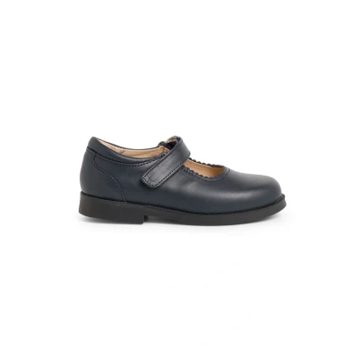 Image of Pisamonas Ankle strap ballet pumps for kids, Size: 4/4.5, Azul marino Leather