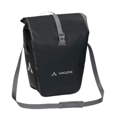 Image of VAUDE Aqua Back Single 1 x 24 L Black Bicycle Pannier Bag Waterproof Rear Rack Easy Attachment Made in Germany