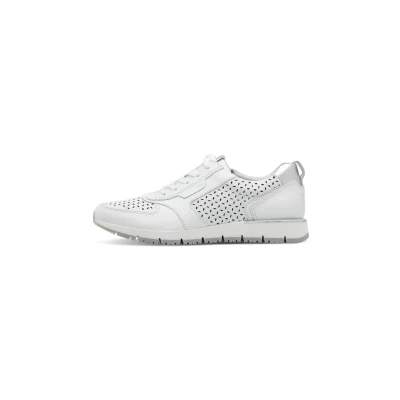 Image of Tamaris Trainers, Women&#039;s, Size: 4, White struct leather and imitation