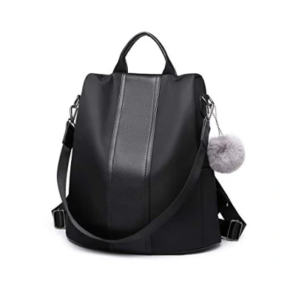 Image of Miss Lulu Large Women&#039;s Backpack Stylish, Waterproof, and Secure for Travel Everyday Use, 1903 black, One Size, Retro