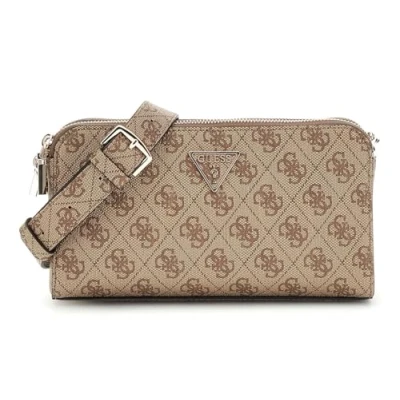 Image of Guess Erica Status Crossbody Across body bag, Women&#039;s, Size: One Size, Latte