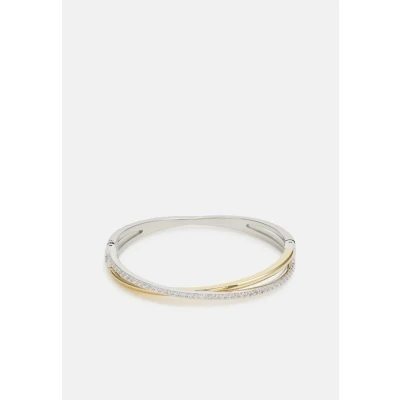 Image of Swarovski Hyperbola bangle, Round cut, White, Mixed metal finish