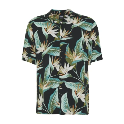 Image of Urban Classics Blossoms Shirt, Men&#039;s, Size: Small, Black