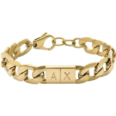 Image of Armani Exchange Chain Bracelet goldcoloured, Men&#039;s, Size: One Size, Gold coloured