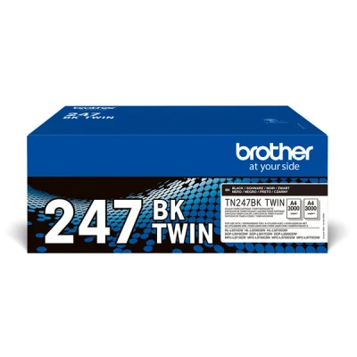 Image of Brother, TN 247BKTWIN Toner Cartridge, Black, Twin Pack, High Yield, Includes 2 x Cartridges, Genuine Supplies