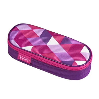 Image of Herlitz Airgo Pencil Case, Pink Cubes, 22 cm, Cubes