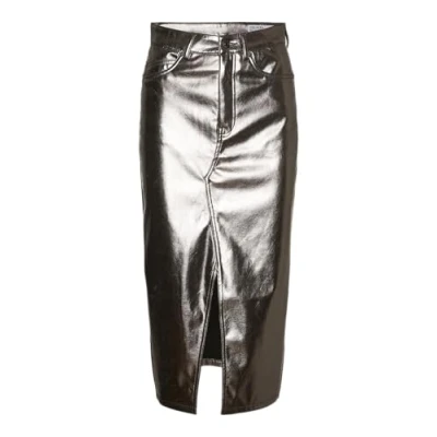 Image of Vero Moda Vmveri CALF Skirt Pencil skirt, Women&#039;s, Size: Medium, Chrome grey