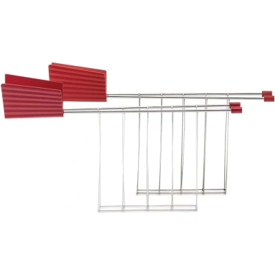Image of Alessi Sandwich Clamps for Toaster Plissé Red Michele de Lucchi MDL08RACKR