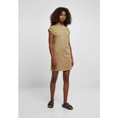 Image of Urban Classics Turtle Extended Shoulder Jersey dress, Women&#039;s, Size: 5XL, Khaki