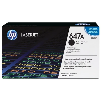 Image of HP Color LaserJet CP4025dn 647A (CE260A) black toner (original HP)