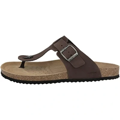 Image of Geox Ghita Tbar sandals, Men&#039;s, Size: 7, Dark coffee Nubuck
