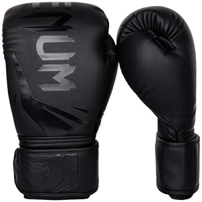 Image of Venum, Challenger 3.0 Unisex Adult Boxing Gloves, 16 Oz, Black/Black