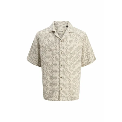 Image of Jack &amp; Jones Premium Jprbluvincent Shirt, Men&#039;s, Size: Medium, Oatmeal