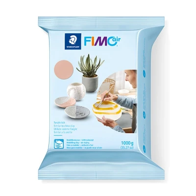Image of STAEDTLER 8101 43 FIMOair Basic Air Drying Modelling Clay, 1kg Pale Pink (Pack of 1)