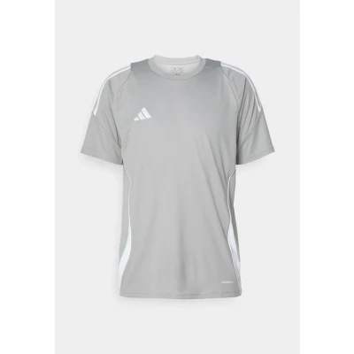 Image of adidas Performance TIRO Sports Tshirt, Men&#039;s, Size: Small, Team mid grey/white