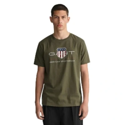 Image of GANT REG Archive Shield SS Print Tshirt, Men&#039;s, Size: Small, Grün/juniper green