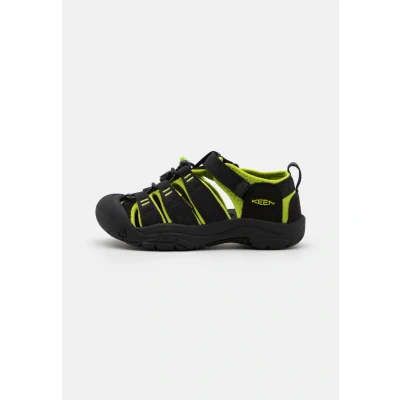 Image of Keen Newport H2 Youth Unisex Walking sandals for kids, Size: 3, Black/lime green Textile