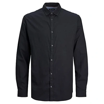 Image of Jack &amp; Jones Jegingham Shirt, Men&#039;s, Size: Medium, Black detail