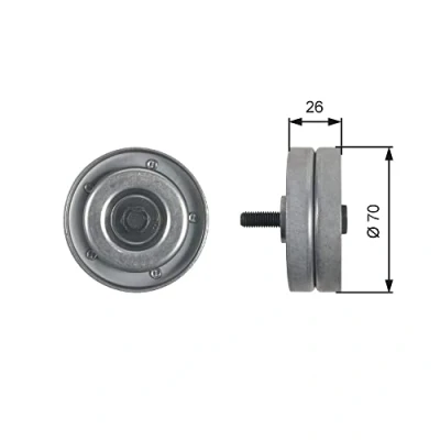 Image of Deflection/Guide Pulley, v ribbed belt GATES T36466