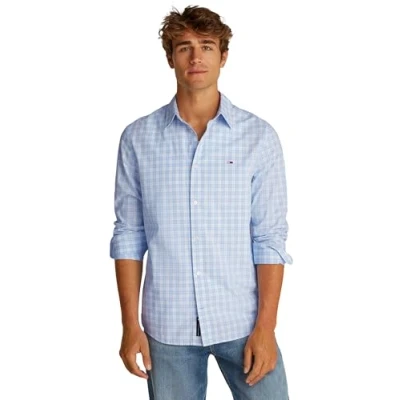 Image of Tommy Jeans Check Shirt Shirt, Men&#039;s, Size: XS, Sweet blue