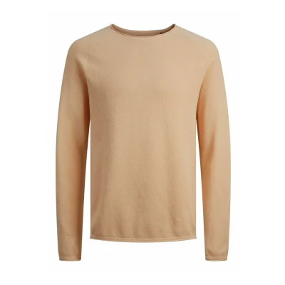 Image of Jack &amp; Jones Jjehill CREW NECK Jumper, Men&#039;s, Size: Small, Apricot ice