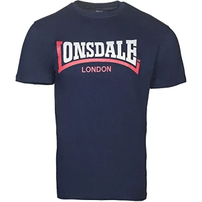 Image of Lonsdale TWO TONE Print Tshirt, Men&#039;s, Size: 4XL, Navy