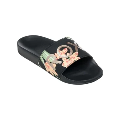 Image of Roxy Women&#039;s Slippy Ii Sandal, Black Green Print, 5 UK
